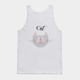 Cute Cat Illustration Lovely Kitten Poster Gifts for Girl Tank Top